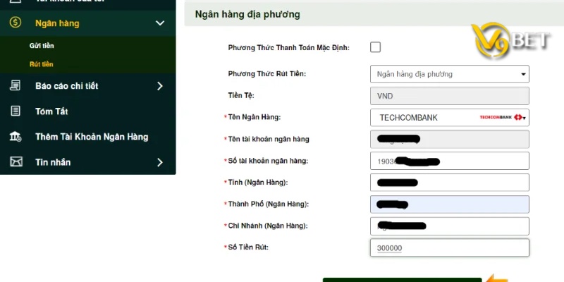 Cách thực hiện rút tiền V9bet rất đơn giản